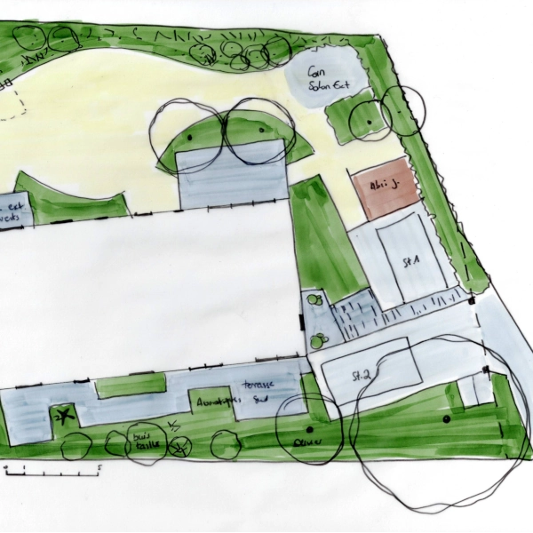 Paysagiste : conception de croquis et plans de jardin familial, espaces verts et aménagements paysagers sur basse goulaine, vertou, saint julien de concelles