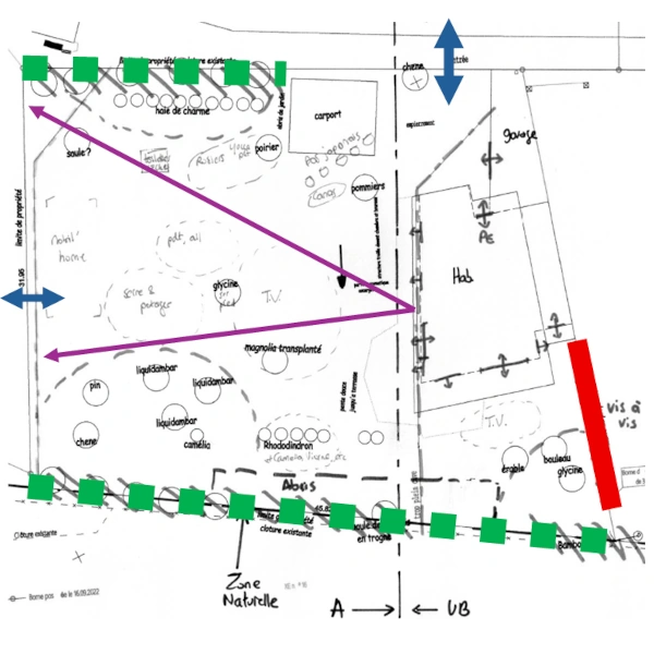 Diagnostic de paysagiste : analyse des vues et contraintes, état des lieux du site et attentes, pour des idées et plans de jardin sur mesure à Basse Goulaine