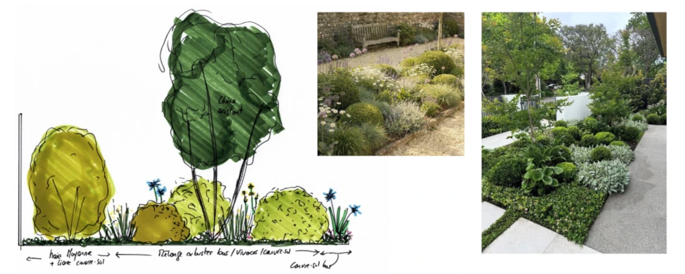 Paysagiste : conception de croquis et plans de jardins, espaces verts et aménagements extérieurs pour professionnels, collectivités et ESS autour de basse goulaine, vertou, le landreau